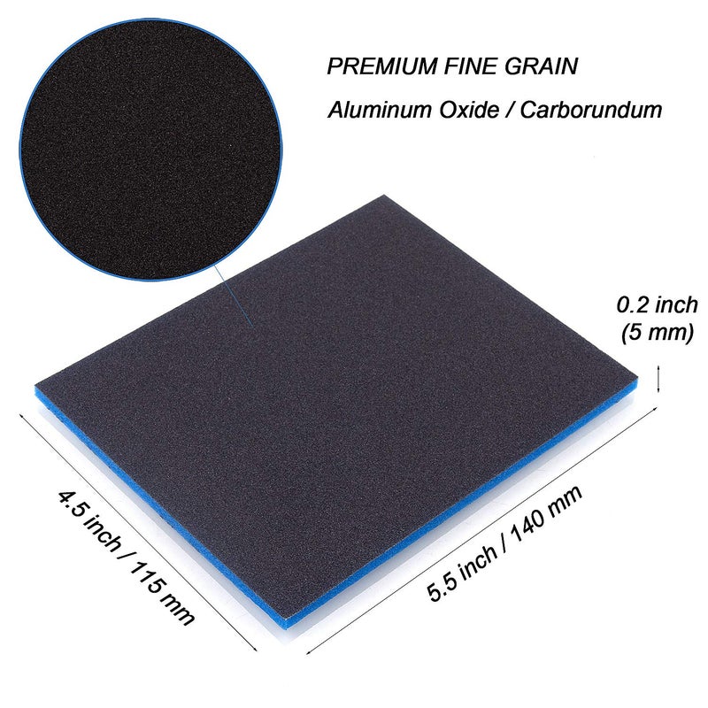 ADVcer 500-2000 Grit Sanding Sponge 8 Pads, 4.5" x 5.5" x 0.2" Assorted Wet or Dry Ultra Fine Hand Sanding Sponges, Flexible Soft Foam Sand Block for Drywall, Corner Contour, Metal Wood, Hobby Model - Image 4